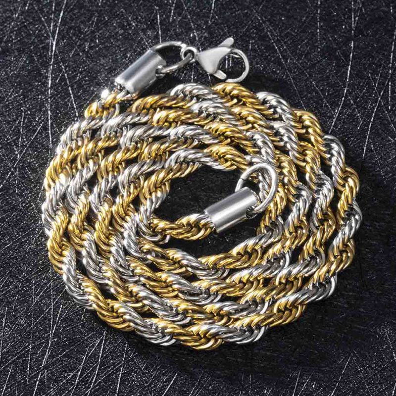 5mm Gold & Silver Two-Tone Rope Chain – kankco