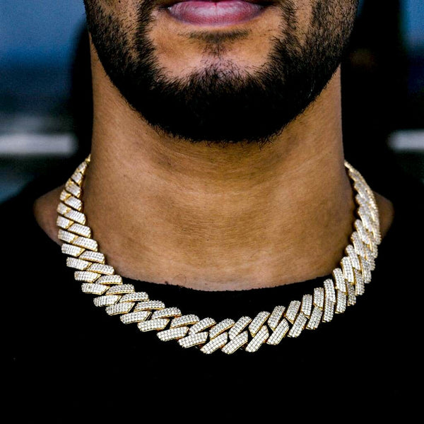 20mm Ice Out Miami Diamond Chain In Gold