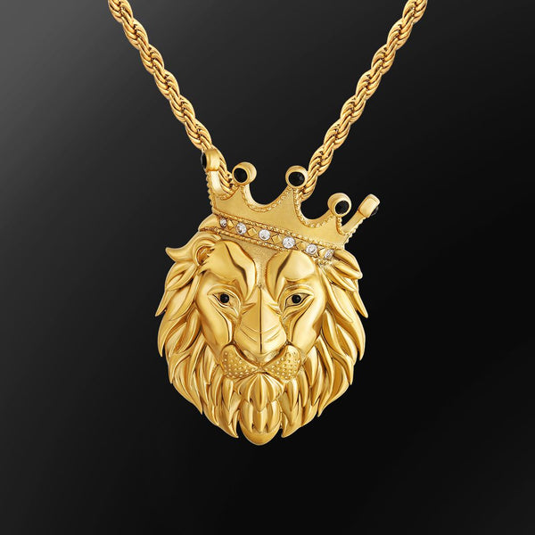 Diamond Crown Lion Pendant