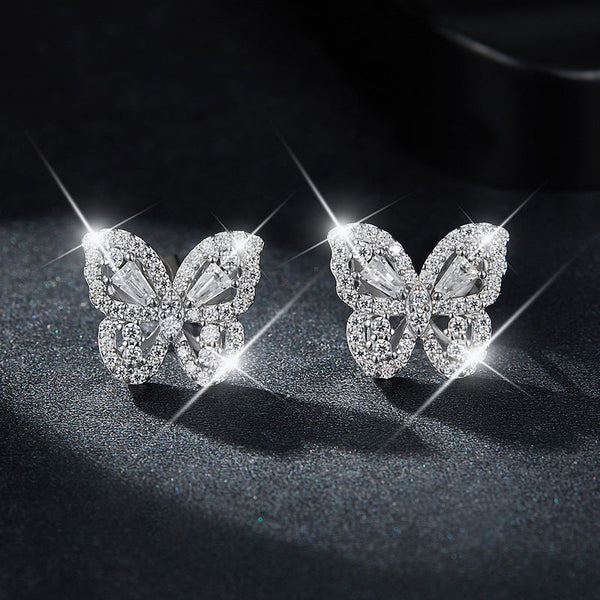 S925 Moissanite Butterfly Stud Earring