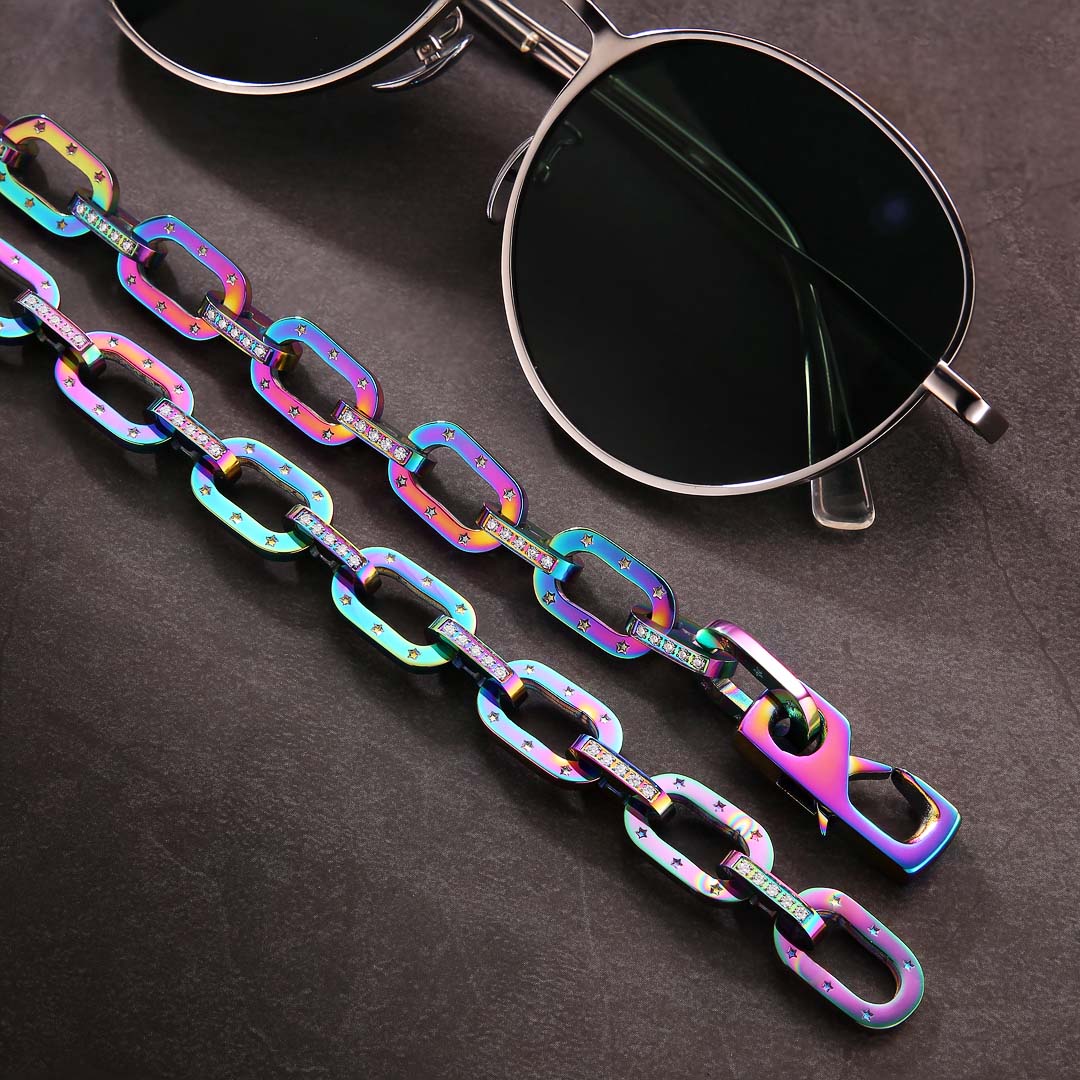 iridescent Iced Cable Chain