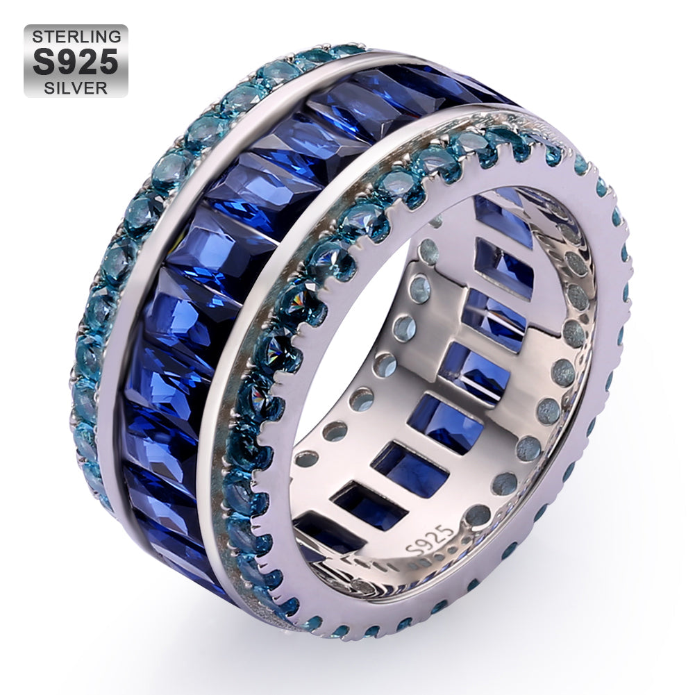 Blue Sapphire Baguette Ring-krkcom