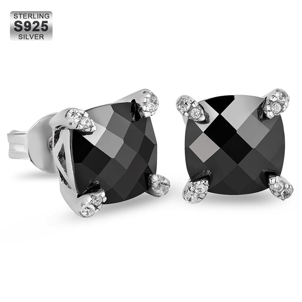 S925 Round Diamond Stud Earrings for Men