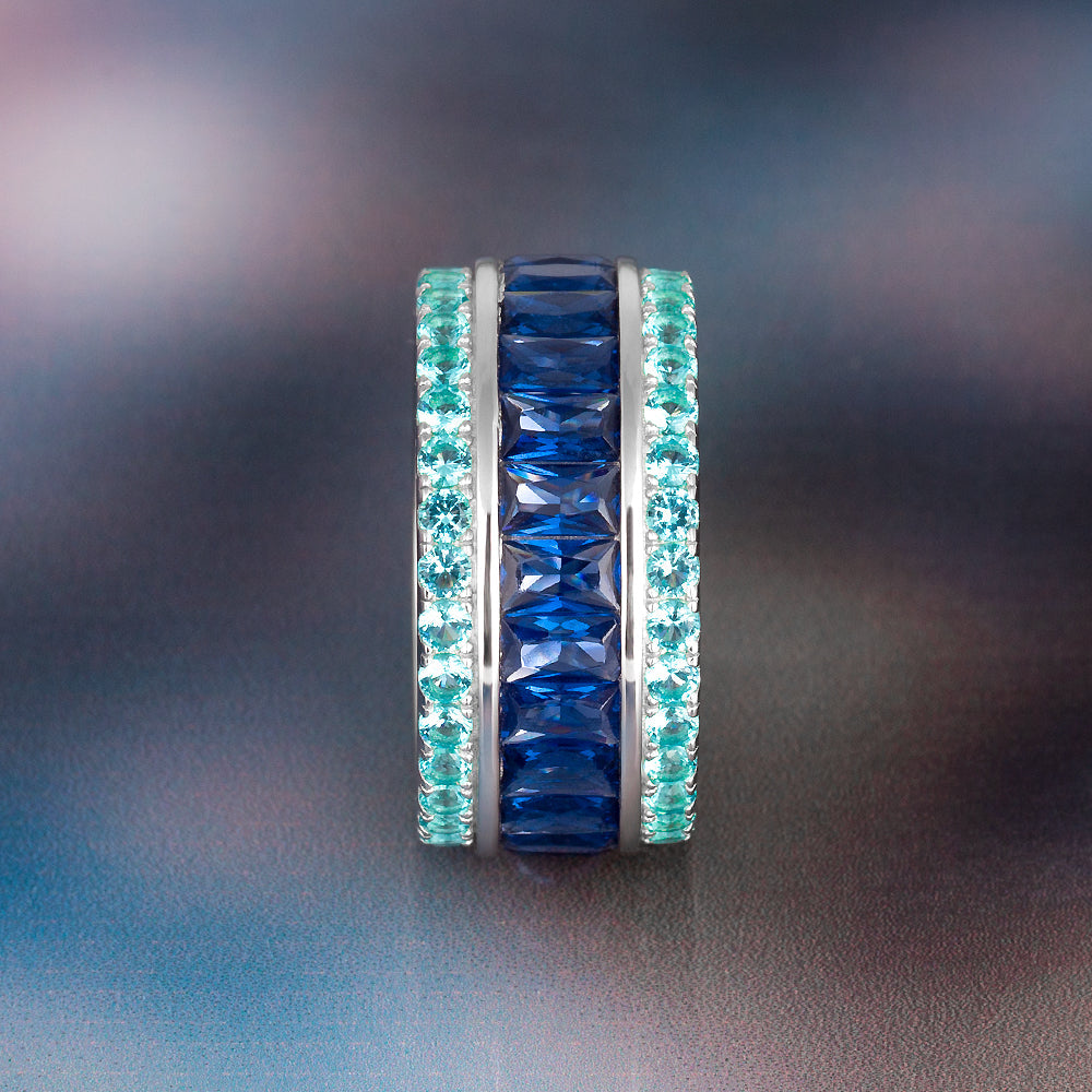 Blue Sapphire Baguette Ring-krkcom