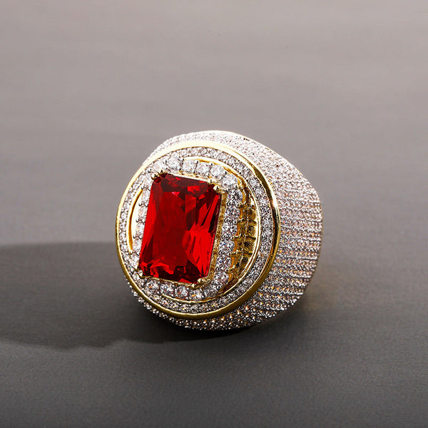 Ruby Ice Out Hip Hop Ring