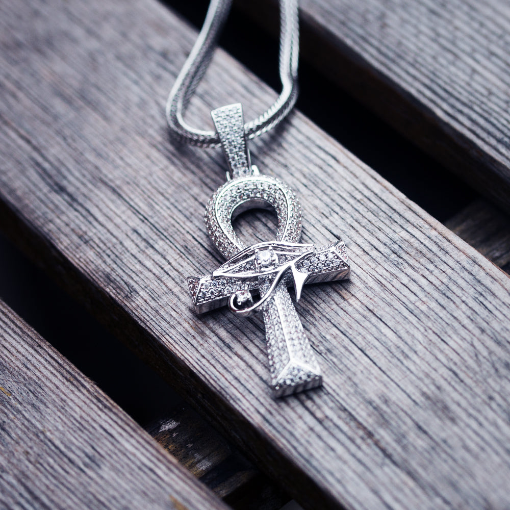 ONEFINITY Ankh Collana a croce in argento sterling 925 con occhio di Horus, ciondolo Ankh, gioiello egiziano, idea regalo per uomo e donna ONEFINITY Ankh Collana a croce in argento sterling 925 con occhio di Horus, ciondolo Ankh, gioiello egiziano, idea regalo per uomo e donna