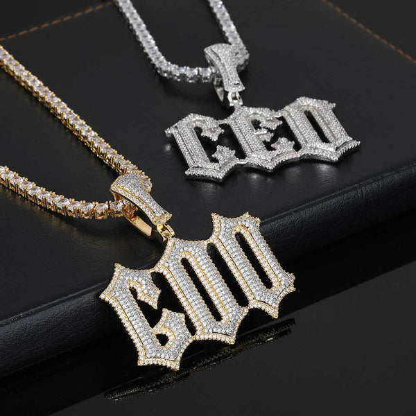 Ice Out Glitch Letters Custom Pendant