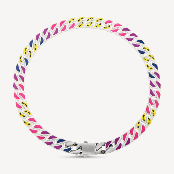 LGBT Color Curb Cuban Chain with Buckle Clasp
