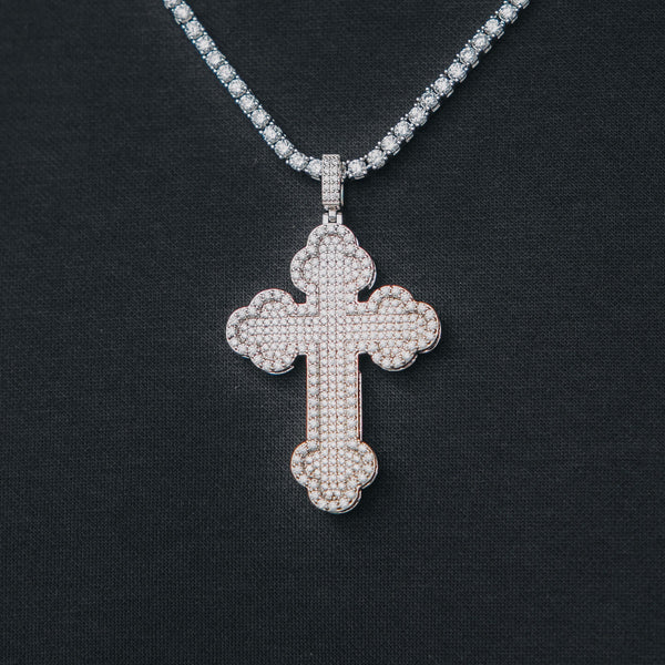Orthodox Cross White Gold Pendant