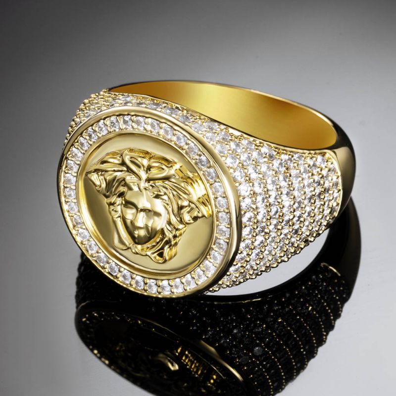 Iced Snake Hair Banshee Ring in Gold – kankco