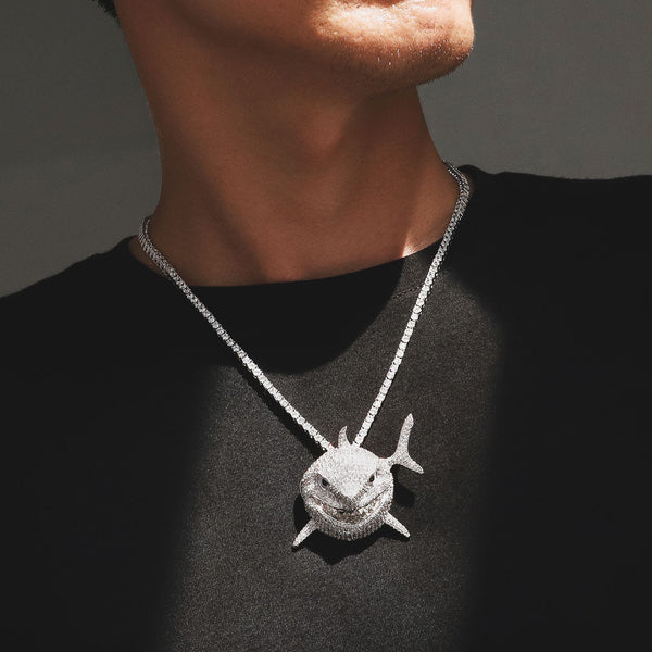 Iced Out Baby Shark Mens Pendant